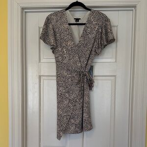 Club Monaco Black and White Patterned Midi Dress